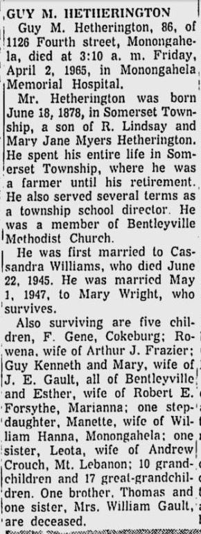 Guy M. Hetherington obit